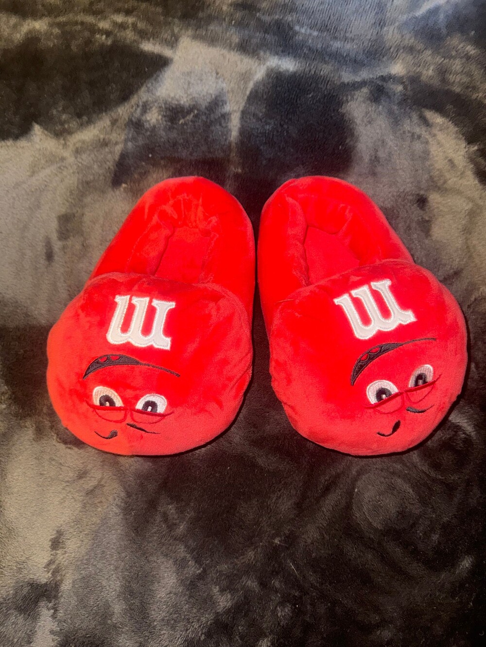 M&M's Plush Slippers Teen L/XL Red Character Non Slip Soft